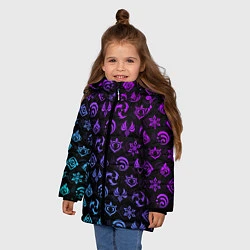 Куртка зимняя для девочки GENSHIN IMPACT NEON, цвет: 3D-черный — фото 2