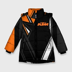 Куртка зимняя для девочки KTM КТМ, цвет: 3D-черный
