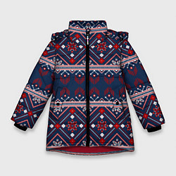 Зимняя куртка для девочки Русские народные узоры