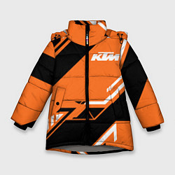 Куртка зимняя для девочки KTM КТМ SPORT, цвет: 3D-светло-серый