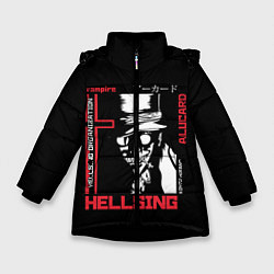 Куртка зимняя для девочки Hellsing, цвет: 3D-черный