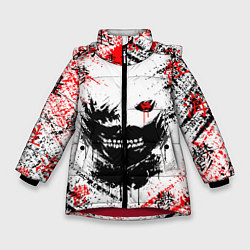 Куртка зимняя для девочки ТОКИЙСКИЙ ГУЛЬ КЕН КАНЕКИ, цвет: 3D-красный