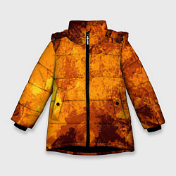 Куртка зимняя для девочки Стимпанк, цвет: 3D-черный