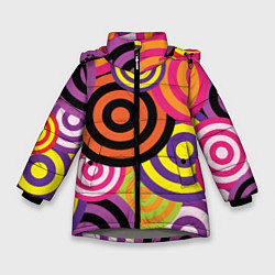 Зимняя куртка для девочки Аннотация разноцветных кругов
