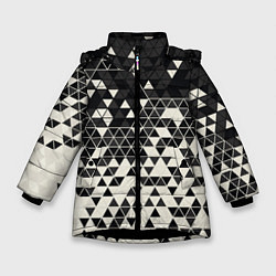 Куртка зимняя для девочки Абстракция, цвет: 3D-черный