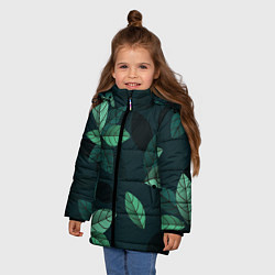 Куртка зимняя для девочки Листва, цвет: 3D-светло-серый — фото 2