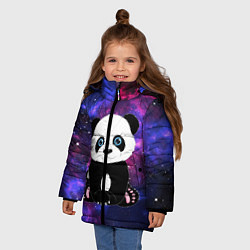 Куртка зимняя для девочки Space Panda, цвет: 3D-черный — фото 2