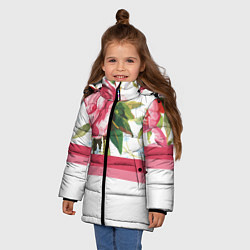 Куртка зимняя для девочки Нежные Розы, цвет: 3D-светло-серый — фото 2