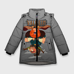 Куртка зимняя для девочки Valheim викинг на свине, цвет: 3D-светло-серый