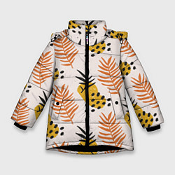 Зимняя куртка для девочки Абстрактные ветви - узор