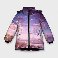 Куртка зимняя для девочки Долина, цвет: 3D-черный