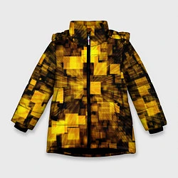 Куртка зимняя для девочки Неоновый взрыв, цвет: 3D-черный