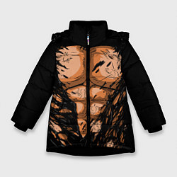 Куртка зимняя для девочки Идеальный Торс, цвет: 3D-черный