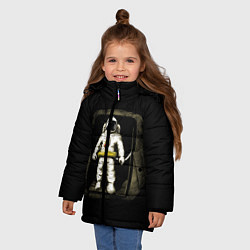 Куртка зимняя для девочки Первая Высадка На Луну, цвет: 3D-черный — фото 2