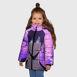 Куртка зимняя для девочки Поднятие уровня в одиночку, цвет: 3D-черный — фото 2
