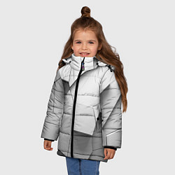 Куртка зимняя для девочки Слом плитки, цвет: 3D-черный — фото 2
