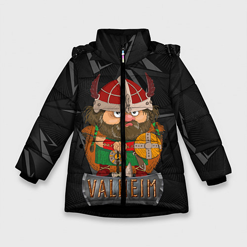 Зимняя куртка для девочки Valheim строгий викинг / 3D-Черный – фото 1