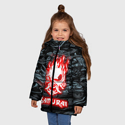 Куртка зимняя для девочки CYBERPUNK САМУРАЙ, цвет: 3D-черный — фото 2