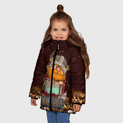 Куртка зимняя для девочки Valheim мультяшный викинг, цвет: 3D-черный — фото 2