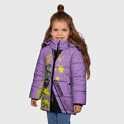 Куртка зимняя для девочки Леброн джеймс, цвет: 3D-черный — фото 2