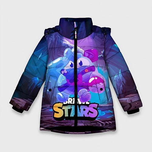 Зимняя куртка для девочки Сквик Squeak Brawl Stars / 3D-Черный – фото 1