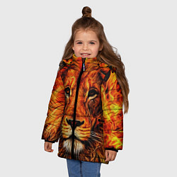 Куртка зимняя для девочки LION, цвет: 3D-черный — фото 2