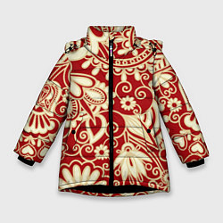 Куртка зимняя для девочки RUSSIAN TRIP, цвет: 3D-черный