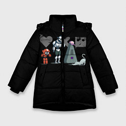 Куртка зимняя для девочки Любовь, Смерть & Роботы, цвет: 3D-черный