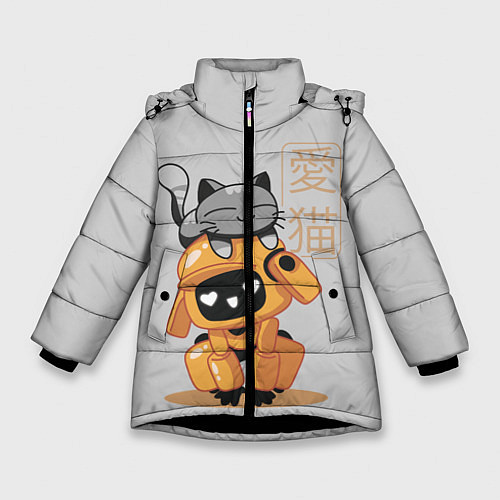 Зимняя куртка для девочки Cat and Robot ЛСР / 3D-Черный – фото 1