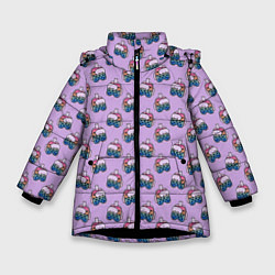 Куртка зимняя для девочки Among Us Коктейль, цвет: 3D-черный