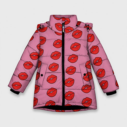 Зимняя куртка для девочки Губки / 3D-Черный – фото 1