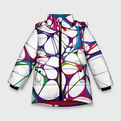 Куртка зимняя для девочки Нейроны, цвет: 3D-красный