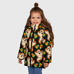 Куртка зимняя для девочки Привидения Колпаки, цвет: 3D-черный — фото 2