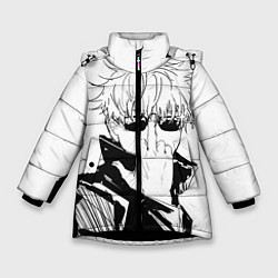 Куртка зимняя для девочки Магическая битва Годжо, цвет: 3D-черный