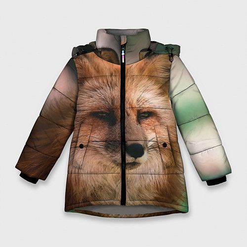 Зимняя куртка для девочки Строгая лисица / 3D-Светло-серый – фото 1