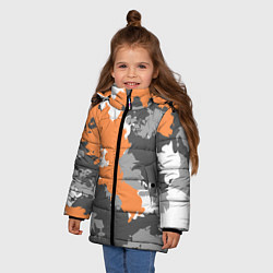 Куртка зимняя для девочки Камуфляж огненный, цвет: 3D-черный — фото 2