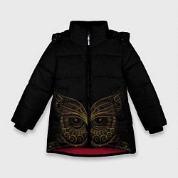 Куртка зимняя для девочки Золотая сова, цвет: 3D-красный