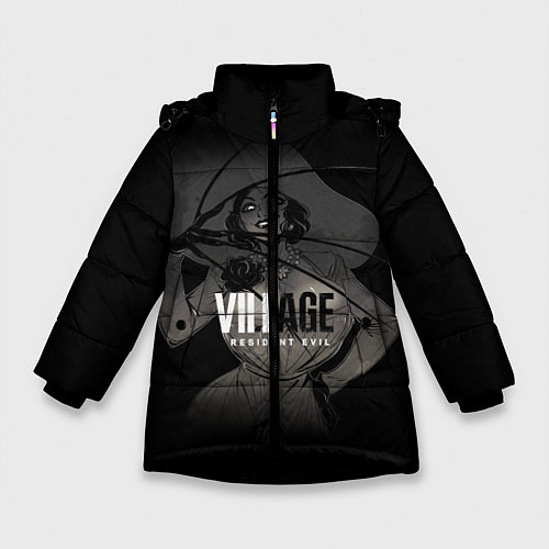 Зимняя куртка для девочки Resident Evil Леди Димитреску / 3D-Черный – фото 1