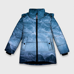 Куртка зимняя для девочки Океан, цвет: 3D-черный