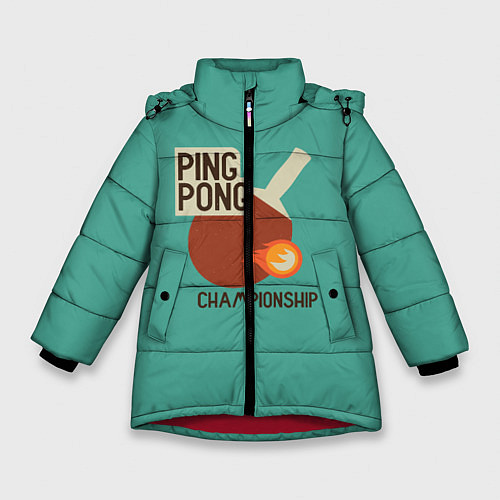 Зимняя куртка для девочки Ping-pong / 3D-Красный – фото 1