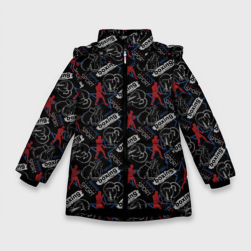 Зимняя куртка для девочки Бокс / 3D-Черный – фото 1