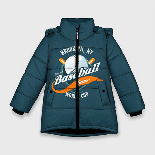 Зимняя куртка для девочки Бейсбол / 3D-Черный – фото 1