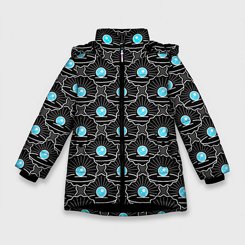 Зимняя куртка для девочки Жемчужина моря / 3D-Черный – фото 1