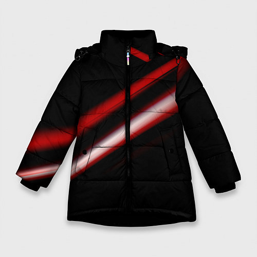 Зимняя куртка для девочки Красная линия / 3D-Черный – фото 1