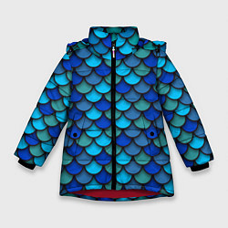 Куртка зимняя для девочки Чешуя рыбы, цвет: 3D-красный