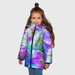 Куртка зимняя для девочки Акварельная краска, цвет: 3D-черный — фото 2