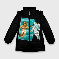 Куртка зимняя для девочки Параллельный Мир, цвет: 3D-черный