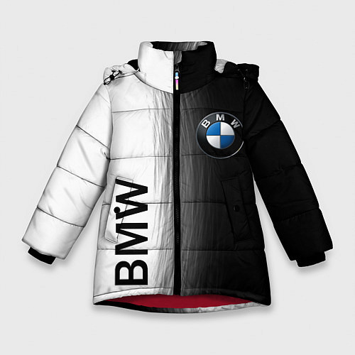 Зимняя куртка для девочки Black and White BMW / 3D-Красный – фото 1