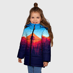 Куртка зимняя для девочки Одинокая вышка, цвет: 3D-черный — фото 2