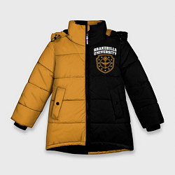 Куртка зимняя для девочки Brakebills University, цвет: 3D-черный